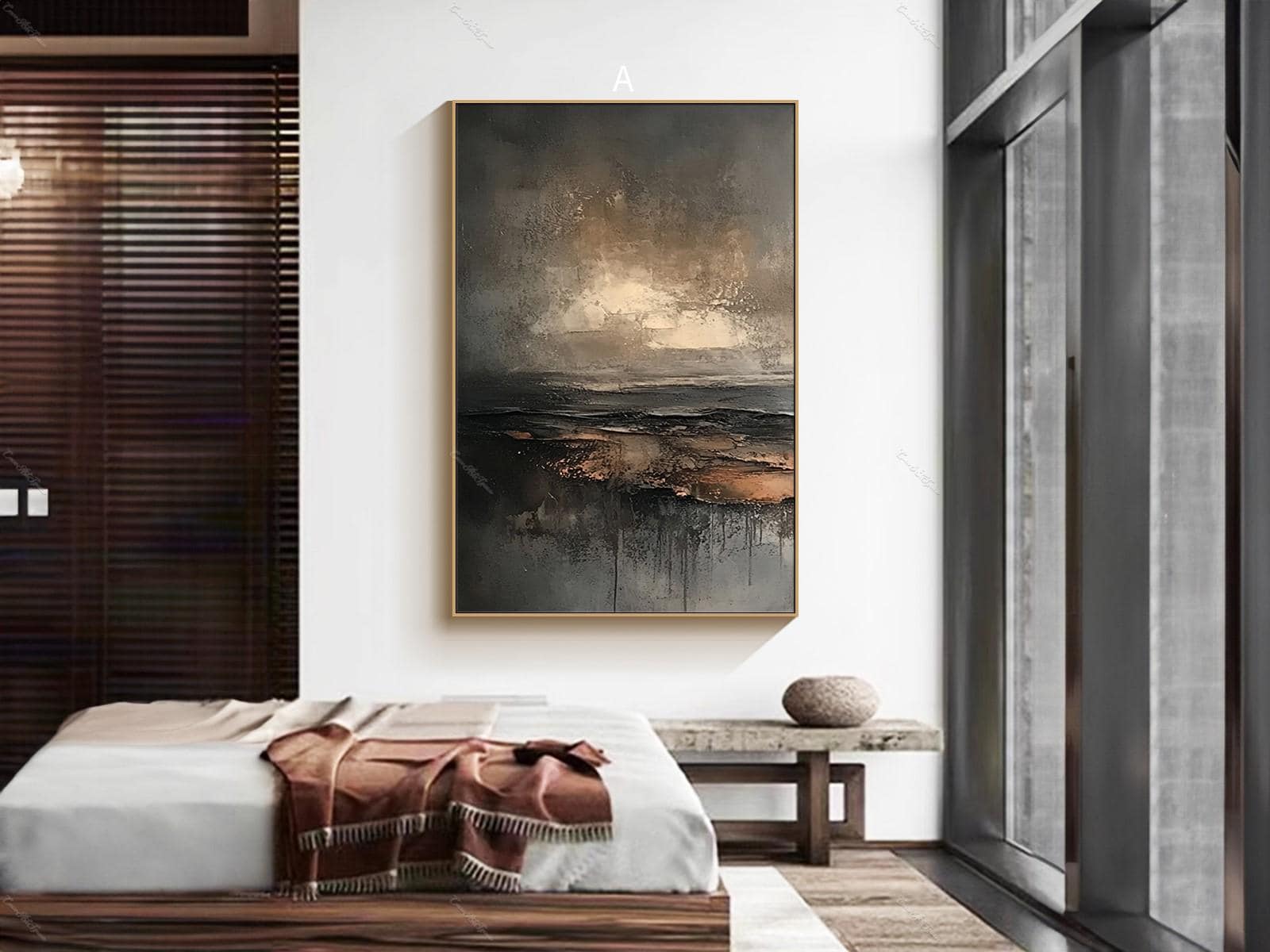 Original Abstract Oil Painting Large 3d Triptych Wall Art A Set of 3 ...