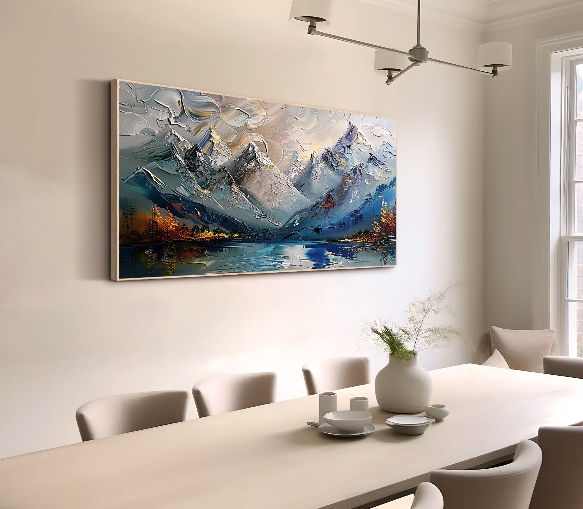 Large Texture Wall Art Mountain Oil Painting on Canvas Original ...