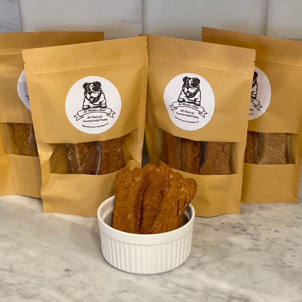 Peanut Butter Oatmeal Dog Biscuits | Organic Dog Biscuits | All-Natural Pet Treat | Peanut Butter Biscuit | Oatmeal Dog Treat | 4 - Pack