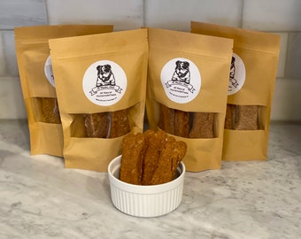 Peanut Butter, Oatmeal and Banana Dog Biscuits | Organic Dog Biscuits | All-Natural Pet Treats | Training Treats | Pet Lover Gift 4 - Pack