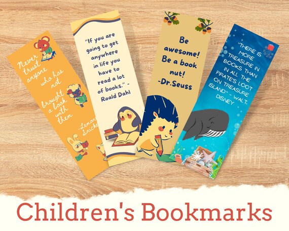 printable bookmarks for kids with quotes from children s etsy