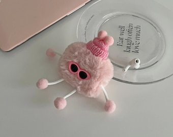 Pink Fluffy Little Monster AirPods  Protective Case| AirPods Case, AirPods Pro, AirPods 3 Pro 2, AirPods Gen 1/Gen 2 | Personalized Gifts