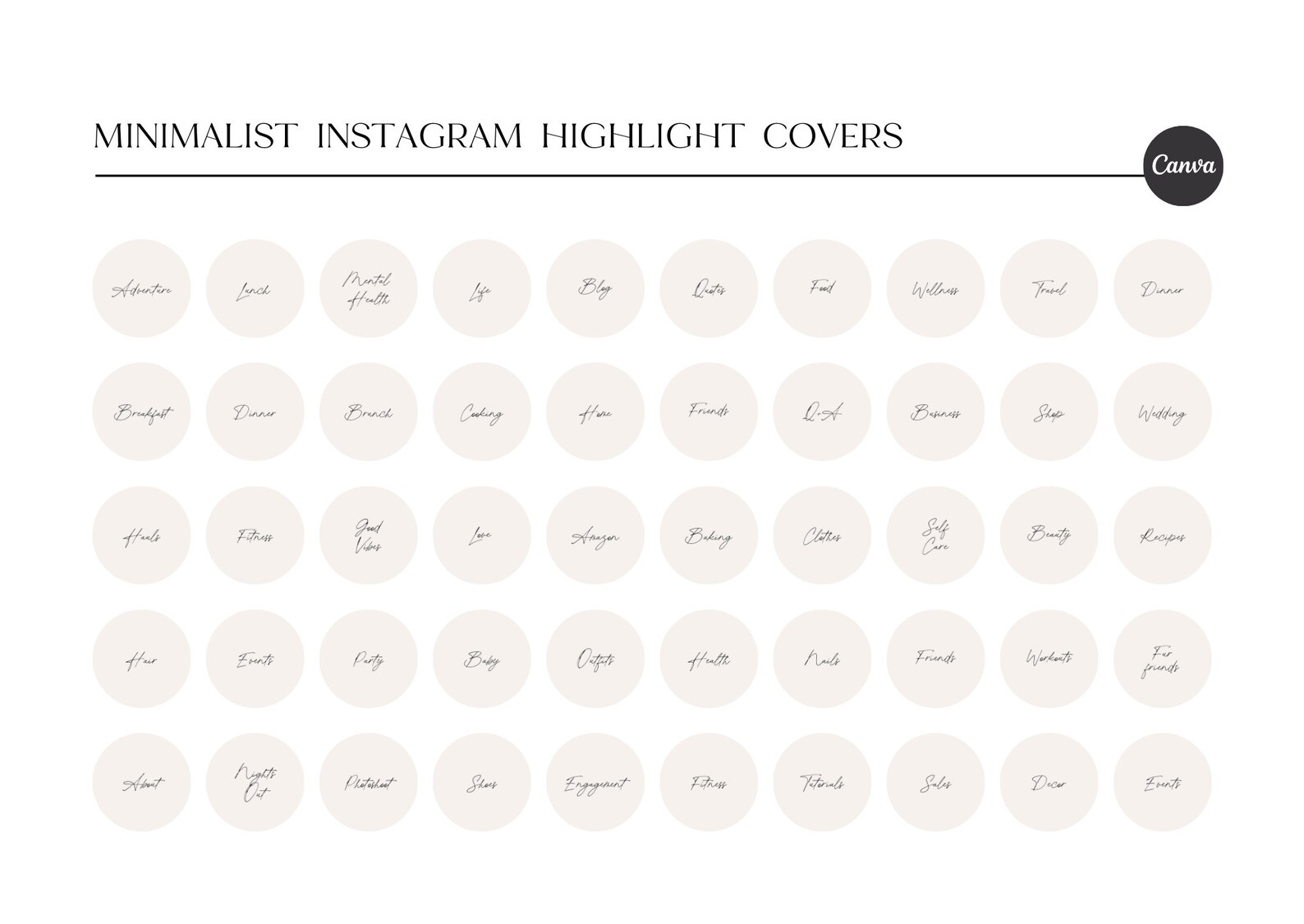 50 Minimalist Instagram Highlight Covers, Minimalist Story Highlight