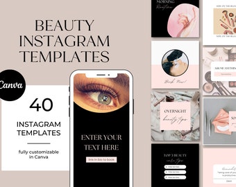 40 Beauty Instagram Templates, Canva Templates, Beauty Instagram Post | CANVA Social Media Templates for Instagram