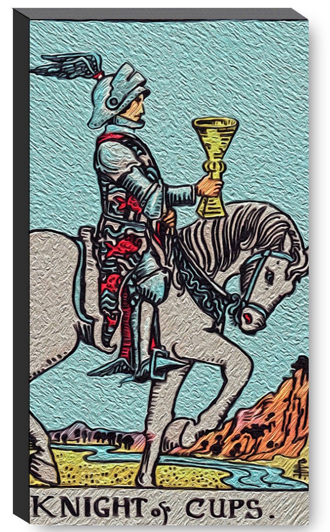Knight Of Cups Tarot Canvas Print no White Border Etsy Knight Of Cups Tarot Canvas Print no White Border Etsy