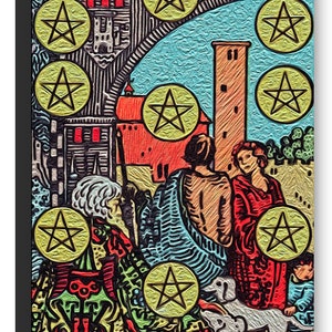 X of Pentacles Tarot Canvas Print (no white border)