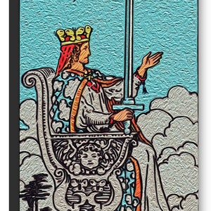 Queen of Swords Tarot Canvas Print (no white border)