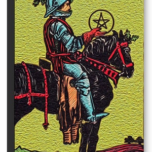Knight of Pentacles Tarot Canvas Print (no white border)