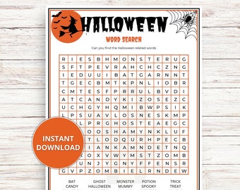 Halloween Word Search Game for Kids & Adults • Senior Halloween Game • Printable Halloween Activity • Memory Game • Halloween Word Game