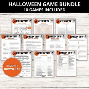 Halloween Game Bundle for Kids & Adults • Printable Halloween Activity ...