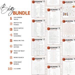 Halloween Game Bundle for Kids & Adults • Printable Halloween Activity ...