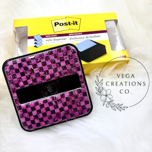 Personalized Glitter Post-it Note Holder | Custom Desk Accessory | Cute Office Gift