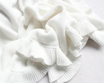 Embroidered blanket 100% Cotton Waves Selvedge Baby Muslin Swaddle Blanket Tassel Wrap Towel muslin Gauze Ruffle Baby Blanket