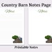 Printable Notes Page, Country Barn 1, Lined Note Paper, Unlined Note ...