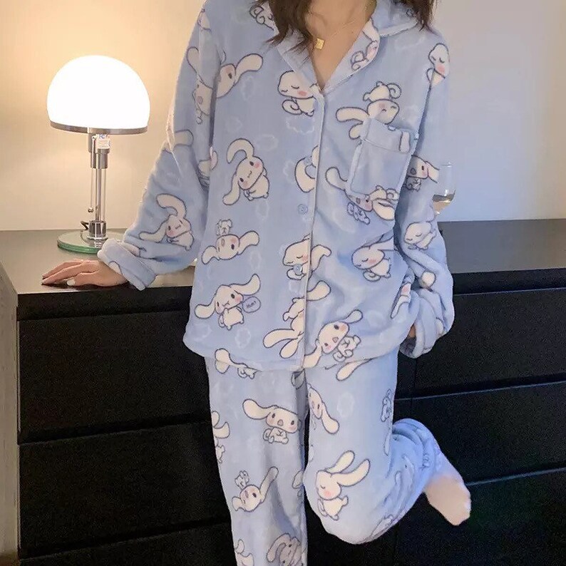 Sanrio Cinnamoroll Pajama Set Women Pajamas Sleepwear Etsy