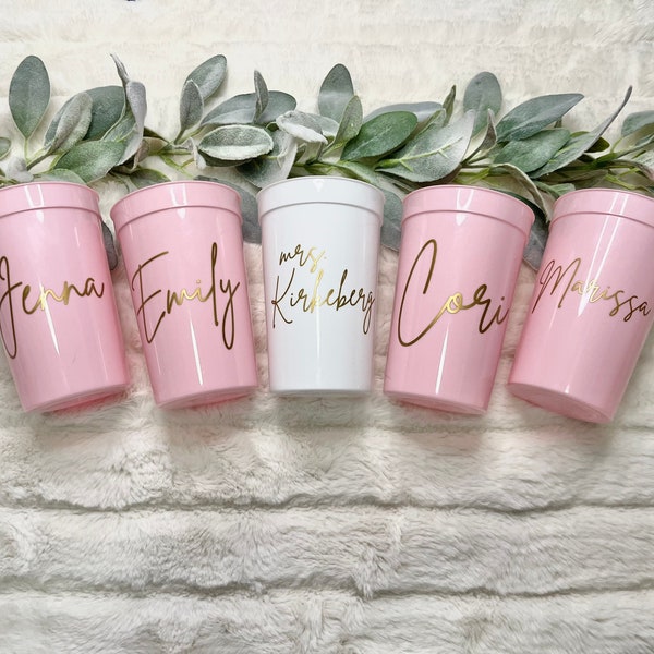 Personalized Bachelorette Party or Bridal Shower 16 oz. Stadium Cup | Bride or Team Bride