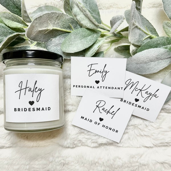 Personalized Candle Label for Bridesmaids, Gift for Wedding Party, Bridesmaid Gift, Bridesmaid Proposal - LABEL ONLY