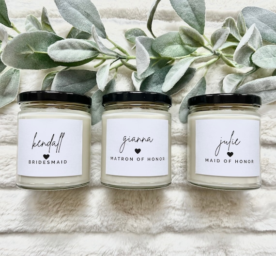 Personalized Candle Label for Bridesmaids, Gift for Wedding Party, Bridesmaid Gift, Bridesmaid Proposal - LABEL ONLY