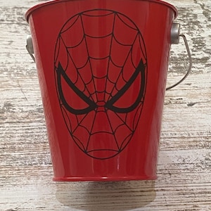 Spiderman Inspired 4.5” Metal Favor Pail