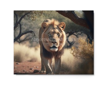 Lion, King of The Jungle, Peaceful Art, Metal Print