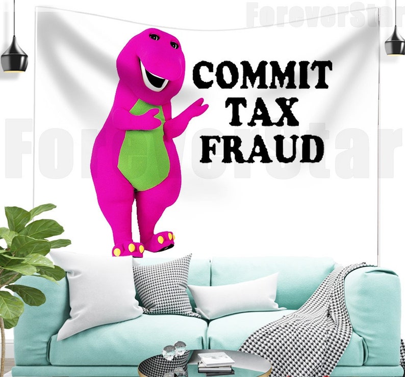tax-fraud-tapestry-barney-funny-college-room-decor-etsy-uk