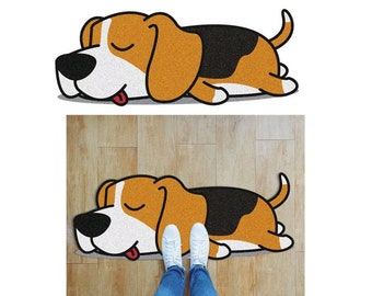 Custom Floor Mat Beagle Sleeping Outdoor Indoor Entrance Doormat Entryway Mat Front Shoe Scraper Inside Welcome Rug