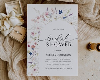 Bloom Bridal Shower Invitation Template, Wildflower Bridal Shower Invite, Spring Florals Shower Download, Garden Bridal Brunch, Editable