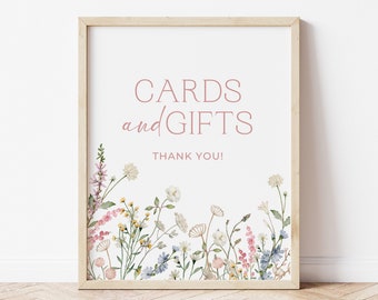 Cards and Gifts Sign, Wildflower Cards Sign, Gifts Table Sign, Shower Sign and Decor, Wedding Signs, Floral Cards and Gifts