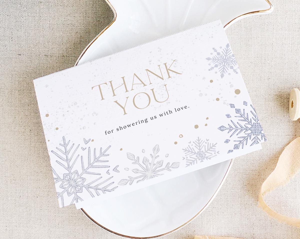 Winter Onederland Thank You Card Template, Winter First Birthday Thank ...