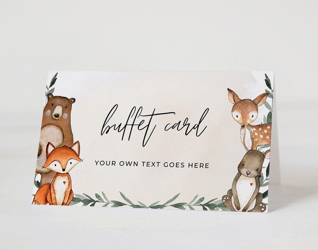 Woodland Food Labels Template, Woodland Buffet Card, Forest Animal Food ...