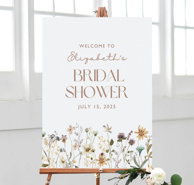 Bridal Shower Sign Wildflower Bridal Shower Sign Etsy