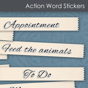 Action word stickers