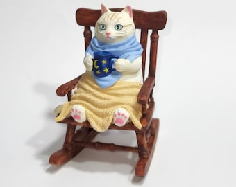 Rocking Chair Kitty - Fancy Furries Figurines - Adorable Animal Friends - Figurines and Ornaments