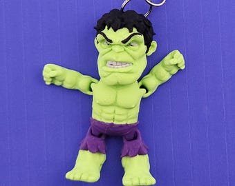 Angry Green Man Jiggly-sleutelhanger - unieke, door kunstenaars ontworpen sleutelhangers