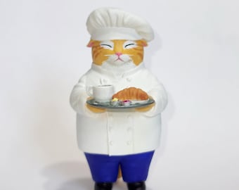 Tubby Tabbys, Coffee & Croissant - Fancy Furries Figurines - Adorable Animal Friends - Figurines and Ornaments