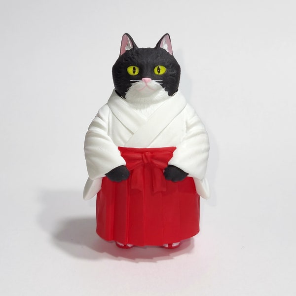 Tubby Tabbys, Shrine Maiden - Fancy Furries Figurines - Adorable Animal Friends - Figurines and Ornaments