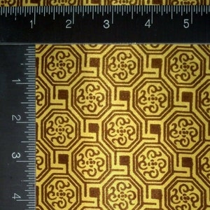 USA Men-Vtg1940-50&#39;s nos/3-Yards×41in/&#39;OCTOVER Print&#39; Brn&Gold(Yel)BEMBERG-Lining/For Custom Tailor&#39;s fabric sewing: Coat,Blazer/Jacket,Vest