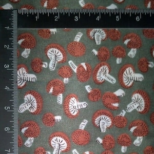 USA Men-Vtg1950&#39;s nos/3-Yards×45in/&quot;MUSHROOM-Print Acetate LINING&quot;/Olive(Grn)Mauve&Wht/For Custom Tailor&#39;s fabric sewing: Blazer,Jacket,Vest