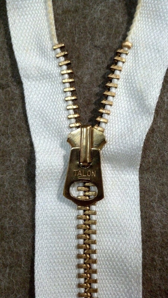 Genuine: Vintage Ca.1970's Nos/talon USA/BELL TAB Slider Zipper/5metal9in  Brass/off-whitepant/leather Jacket Pocket,sleeve/polo/purse -  Canada