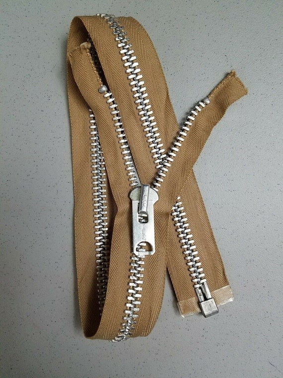 Genuine: Vintage Ca.1970's Nos/talon USA Separating Zipper/heavy Duty10metal22in Aluminum/beigecamelcotton/coat,jacket,leather,parka. - Etsy Genuine: Vintage Ca.1970's Nos/talon USA Separating Zipper/heavy Duty10metal22in Aluminum/beigecamelcotton/coat,jacket,leather,parka. - Etsy