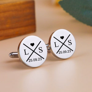 Abotoaduras personalizadas, abotoaduras com iniciais, abotoaduras de casamento, abotoaduras personalizadas gravadas, presente para noivo, presente de casamento da noiva para o noivo, presente para padrinho de casamento
