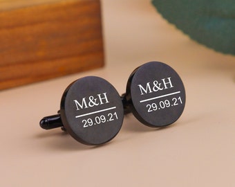 Custom Cuff Links,Initials Cufflinks,Wedding Cufflinks,Personalized Engraved Cufflinks,Groom Gift,Bride to Groom Wedding Gift,Groomsman Gift