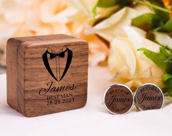 Groomsmen Gifts Personalized, Custom Cuff Links, Cufflinks for Groomsmen Gift, Monogram Cufflink, Cufflinks Storage, Bachelor Party Gift