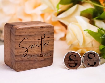 Groomsmen Gifts Personalized, Custom Cuff Links, Cufflinks for Groomsmen Gift, Monogram Cufflink, Cufflinks Storage, Bachelor Party Gift