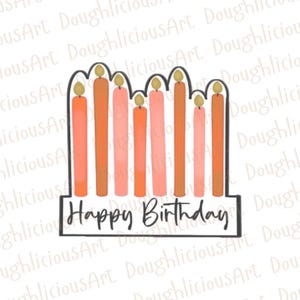 Happy birthday candles plaque cookie cutter
