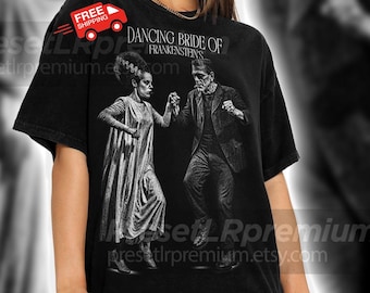 Dancing Bride of Frankenstein-skjorta: Bootleg Vintage Horror Fan Gift IJN ID