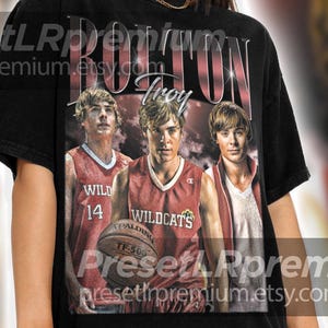 Chemise musicale Troy Bolton Disney High School – Cadeau pour fan de style bootleg vintage | T-shirt Gildan, couleurs confortables, jeunesse, sweat-shirt, bébé