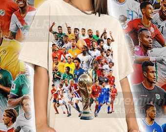 Football World Cup 2026 T-Shirt, International Soccer Shirt, Comfort Colors Soccer Tee, Soccer Player Collage Tee, Gift For Football Fan RZ