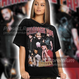 Camiseta Papi Champagne Drizzy de edición limitada, camiseta gráfica para amantes del hip hop, ropa para fanáticos de los raperos, camiseta unisex