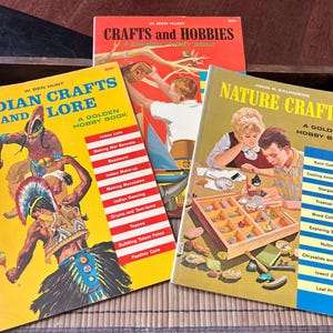 Vintage Golden Hobby Books: Indian Crafts, Nature Crafts, 1964 Softcover